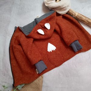 Wollwalk Mantel Fuchs Jacke mit Reißverschluss