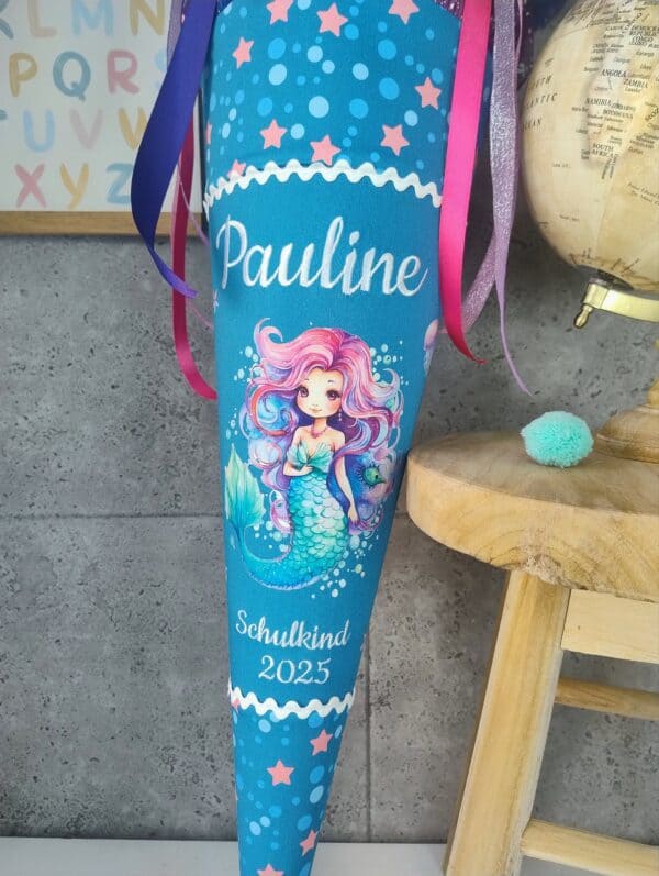 Schultüte zum Mermaid Lola passend zum Step by Step Schulranzen – Mit Namen Meerjungfrau und Tüll