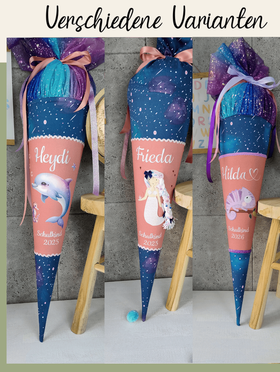 Schultüte zum Seahorse Zoe in verschiedenen Varianten und Namen