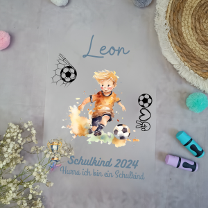 Fussball Bügelbild Junge Blond