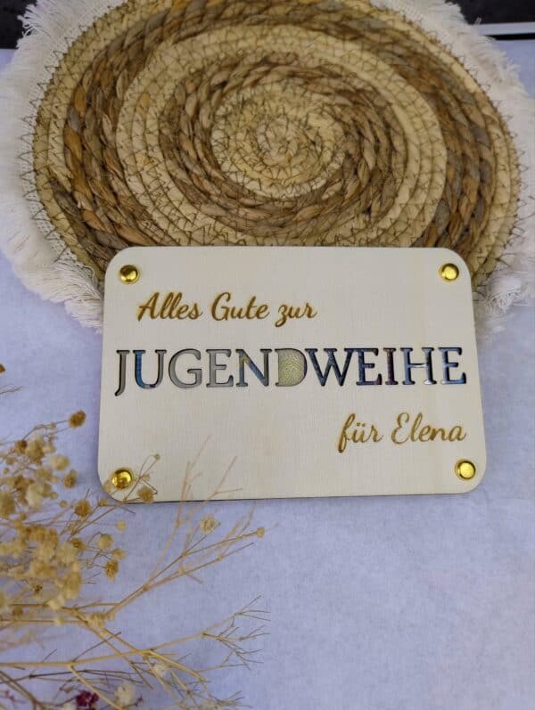 Einzigartiges Geldgeschenk zur Jugendweihe - Handgefertigtes Geldgeschenk aus Holz