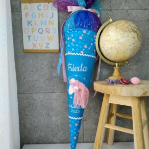 Schultüte zum Mermaid Lola mit  3D Einhorn