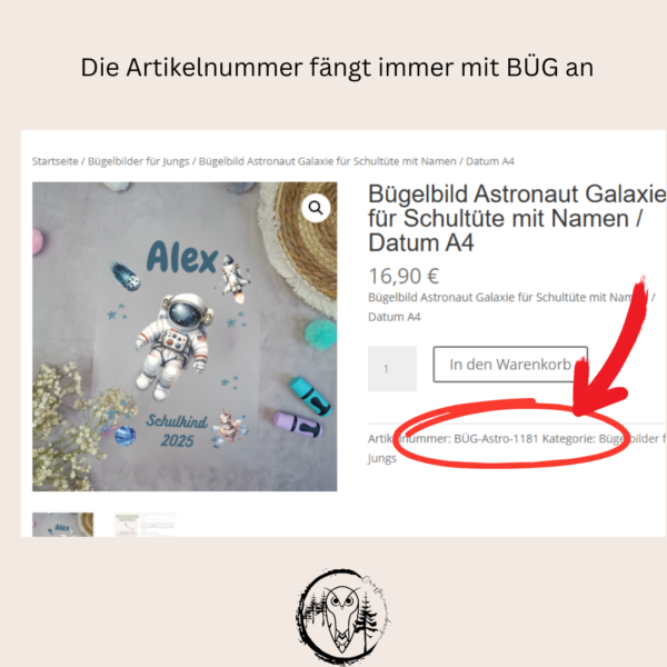 Bügelbild nach Wunsch in A5 – Bild 2