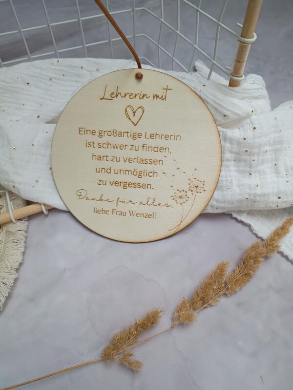 Holz  Anhänger Button Geschenk für Erzieherin – Bild 3