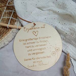 Lehrerin mit Herz Holz Button