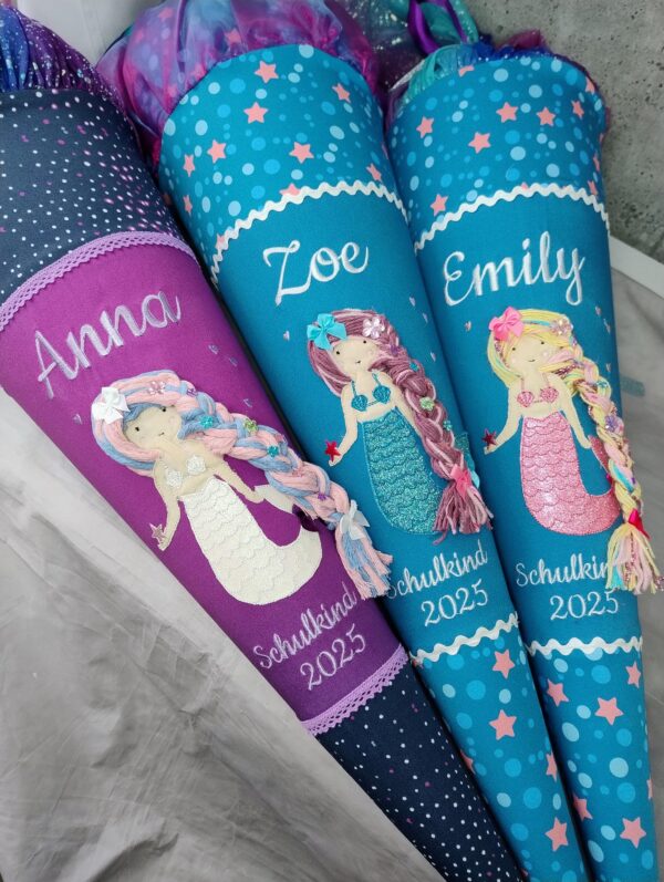 Schultüte zum Mermaid Lola 3d Meerjungfrau mit Name – Bild 2