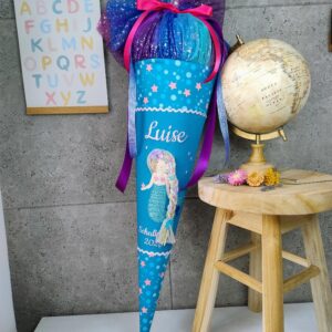 Schultüte zum Mermaid Lola 3d Meerjungfrau mit Name