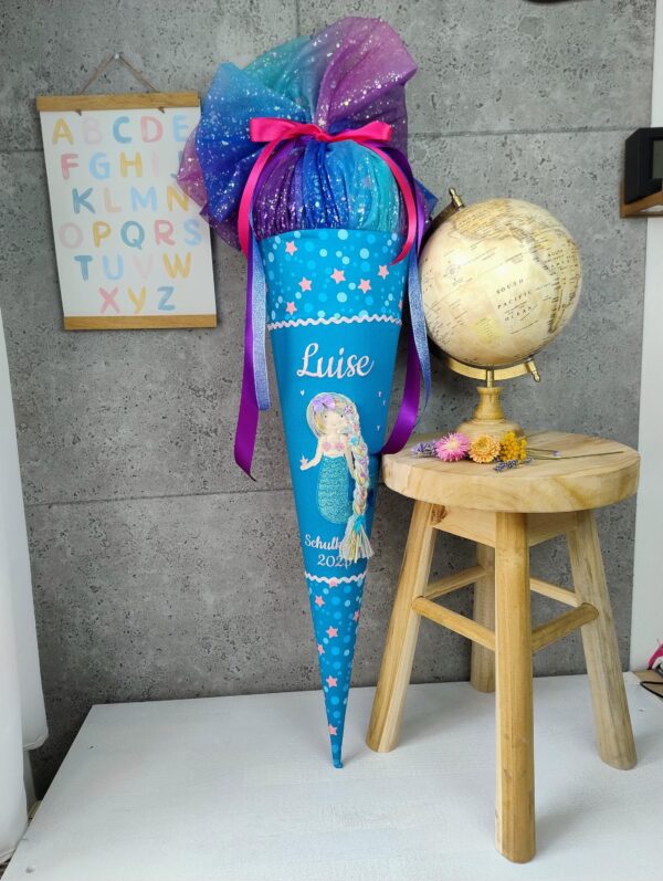 Schultüte zum Mermaid Lola 3d Meerjungfrau mit Name – Bild 4
