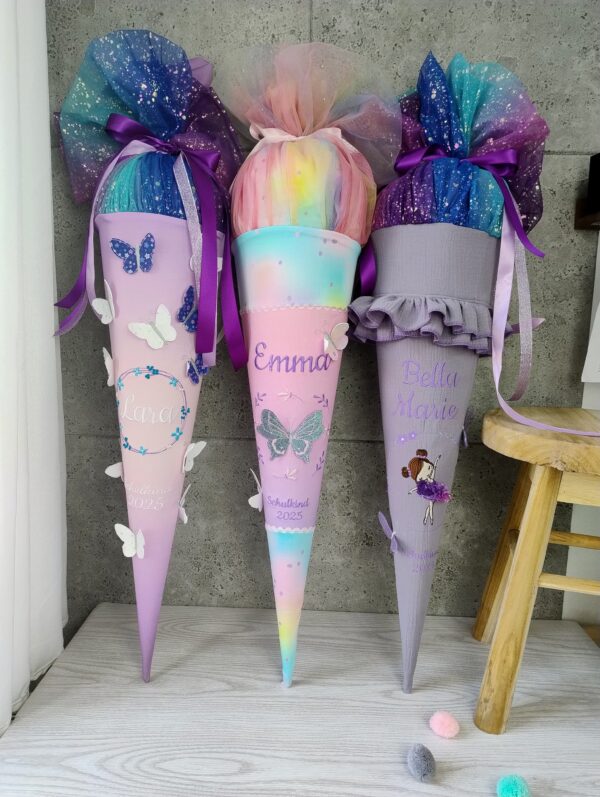 Schultüte Lila Farblauf zum Butterfly Maja mit 3D Schmetterlingen – Bild 5