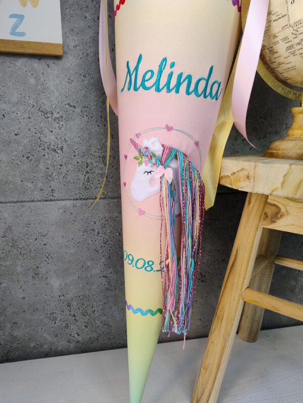 Schultüte zum Zauberbärwelt Farblauf mit 3D Einhorn und Tüll – Bild 3