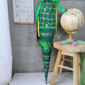 Schultüte zum Bärrex mit Drache und Namen