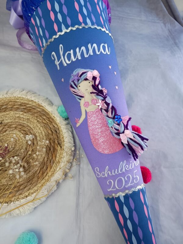 Schultüte zum Mermaid Bella mit Merjungfrau und Flosse – Bild 4