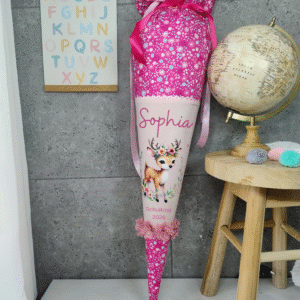 Schultüte zum Dear Forest mit Reh auf wunsch mit Namen Einzelstück