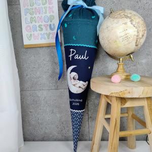 Schultüte Raumfahrbär Blau Astronaut mit Namen Einzelstück