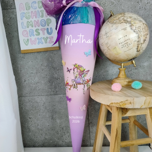 Schultüte zum Butterfly Maya mit Fee und Schmetterlingen und Tüll auf wunsch mit Namen Einzelstück