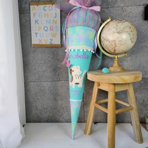 Schultüte zum Zaubärwald mit Katze und 3 D Schmetterling Tüll und Namen