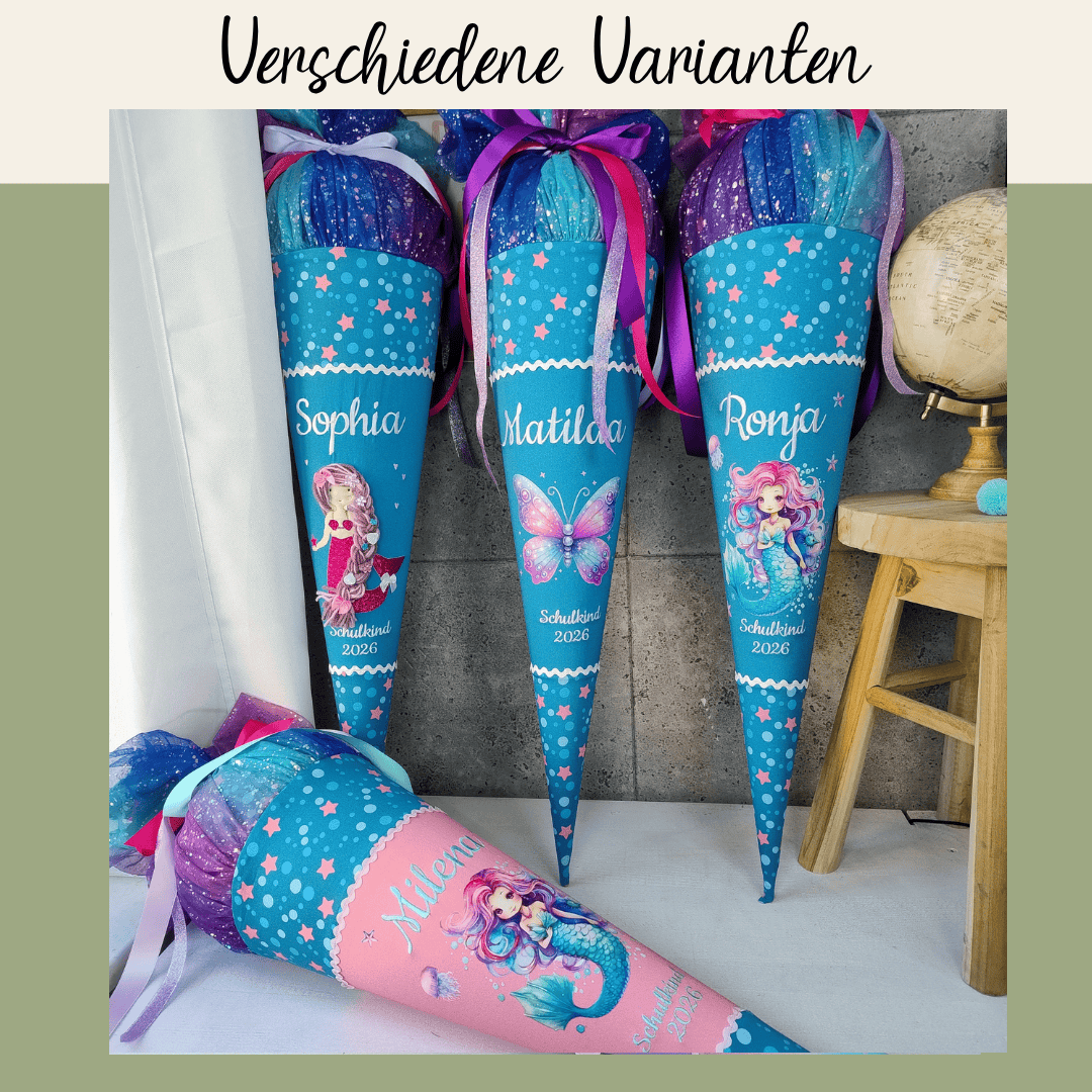 Schultüte zum Mermaid Lola passend zum Step by Step Schulranzen mit Tüll