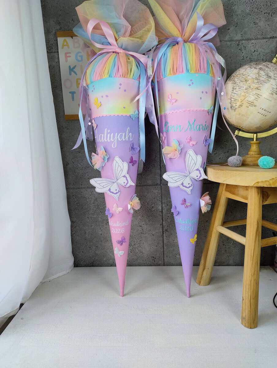 Schultüte zum step by step butterfly Luna Limitiert Edition mit 3 d Schmetterlingeschwarm  personalisiert